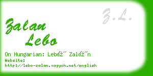 zalan lebo business card